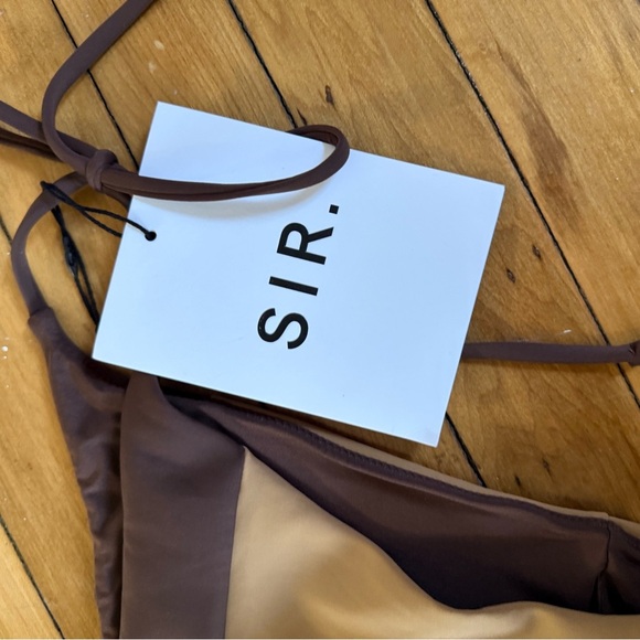 NWT SIR Jeanne string brief bikini bottoms in chocolate/tan - Picture 3 of 5